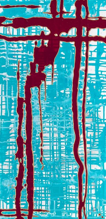 Pintura titulada "Crimson Flow" por Sheryl Goodman, Obra de arte original, Acrílico Montado en Bastidor de camilla de madera