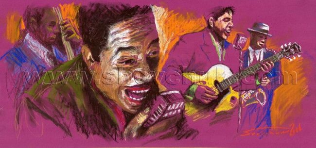 Drawing titled "Jazz" by Yuriy Shevchuk, Original Artwork, Other