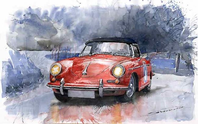 Porsche 356 B Roadster, Painting By Yuriy Shevchuk | Artmajeur