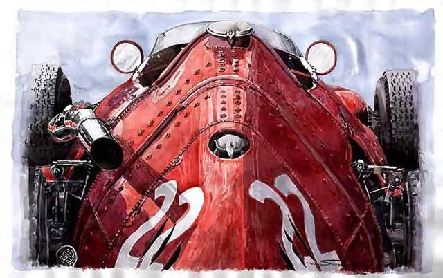 Painting titled "Maserati 250" by Yuriy Shevchuk, Original Artwork