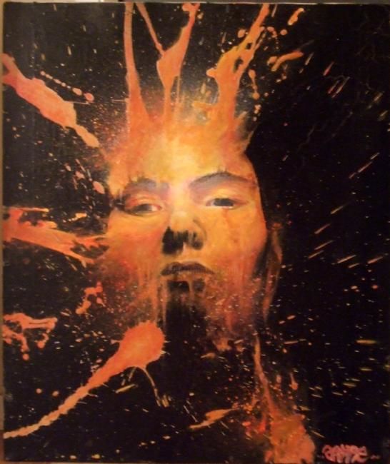 Painting titled "Think explosion !" by Nil Shewil, Original Artwork, Oil