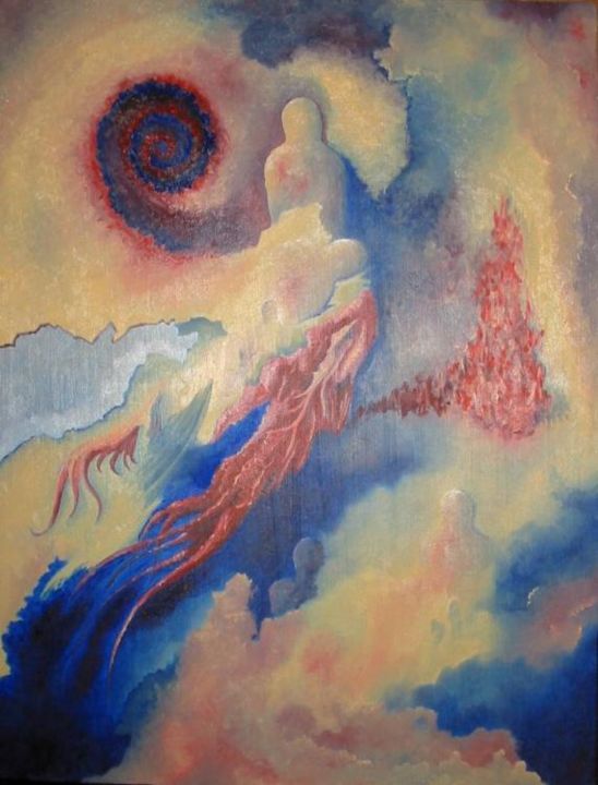 Painting titled "The Traveller" by Per Sendrup Partved, Original Art, Oil