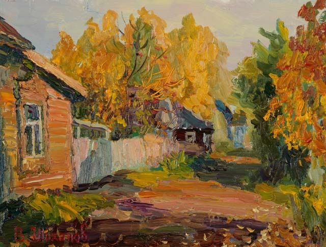 Картина под названием "Золотая осень в Тве…" - Василий Шиханов, Подлинное произведение искусства