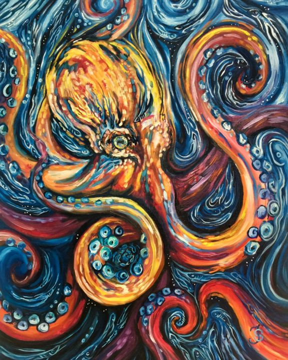 Pittura intitolato "Fire and Water" da Jessica Shilling, Opera d'arte originale, Olio