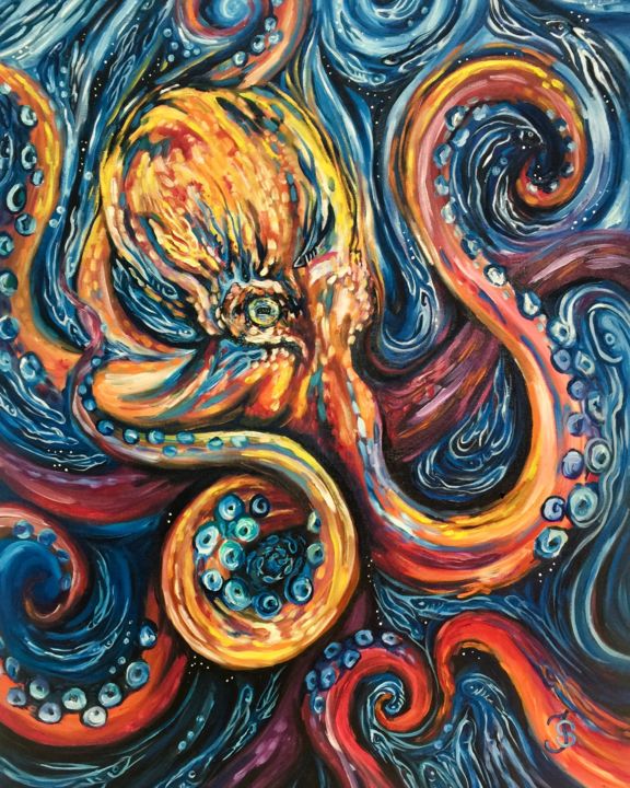 Painting titled "Fire and Water" by Jessica Shilling, Original Artwork, Oil