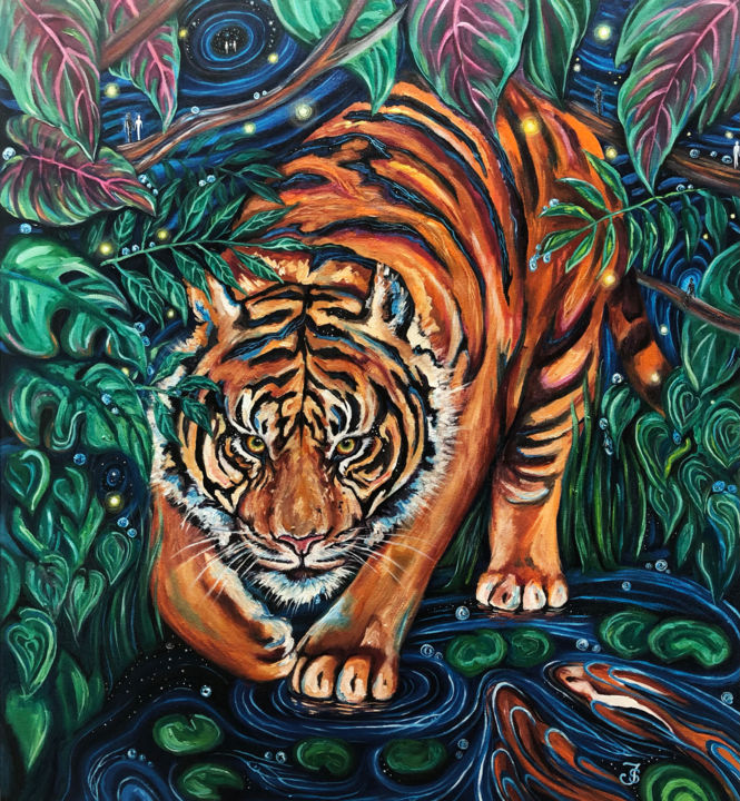 Painting titled "ROAR" by Jessica Shilling, Original Artwork, Oil