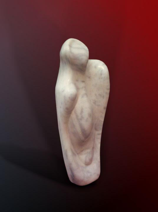 Skulptur mit dem Titel "Abstract Pregnancy…" von Shimon Drory, Original-Kunstwerk, Stein