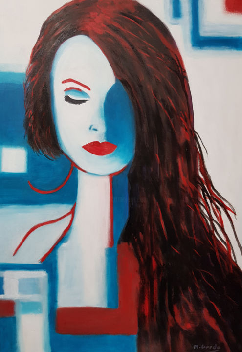 Pintura titulada "Woman" por Mercedes Gordo, Obra de arte original, Oleo