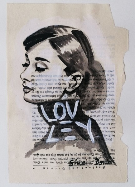 Картина под названием "LOVLEY" - Shirin Donia, Подлинное произведение искусства, Акрил Установлен на Другая жесткая панель