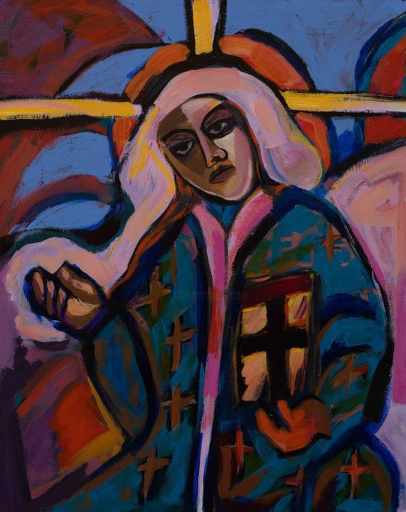 Peinture intitulée "Nun" par Shirin Moayya, Œuvre d'art originale, Acrylique