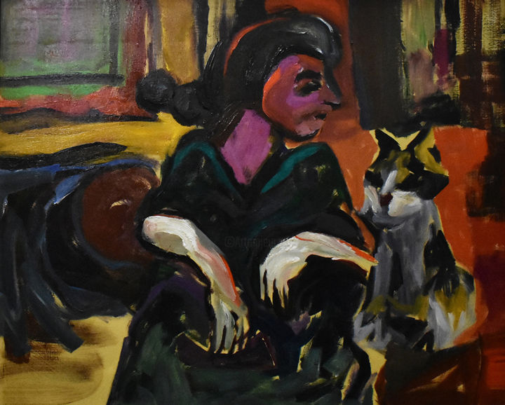 Pintura intitulada "Loneliness" por Shirin Moayya, Obras de arte originais, Acrílico