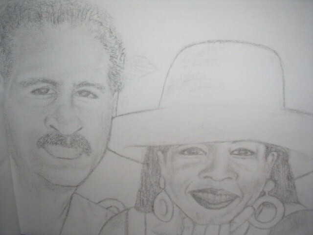 Drawing titled "Oprah Winfrey & Ste…" by Shirley Hurst, Original Artwork, Other