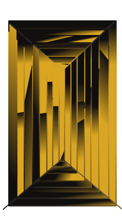 Malerei mit dem Titel "Surrounded by gold" von Shirley Jacobsen, Original-Kunstwerk, Digitale Malerei