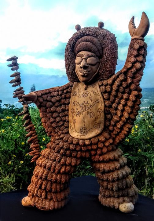 Escultura intitulada "Maracatu Nação Zumbi" por Shivo, Obras de arte originais, Cerâmica