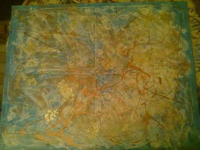 Peinture intitulée "rêverie tortueuse" par Shkana, Œuvre d'art originale, Huile
