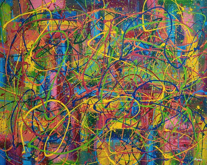 Painting titled "maze1" by So Hyon Kim, Original Art, Acrylic