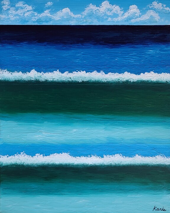 Painting titled "ocean alive5" by So Hyon Kim, Original Artwork, Acrylic