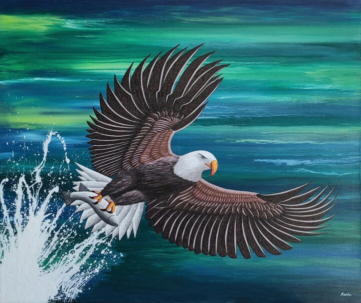 Pintura intitulada "dynamic eagle4" por So Hyon Kim, Obras de arte originais, Acrílico