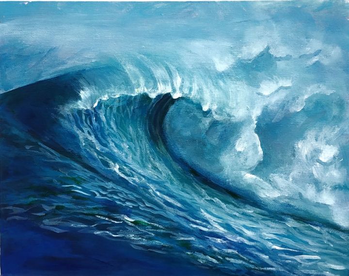 Peinture intitulée "When the sea touche…" par Shlomit Denis Levi, Œuvre d'art originale, Acrylique