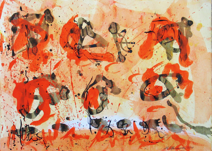 Pintura titulada ""Звуки музыки"" por Marina Shchelokova, Obra de arte original, Acrílico