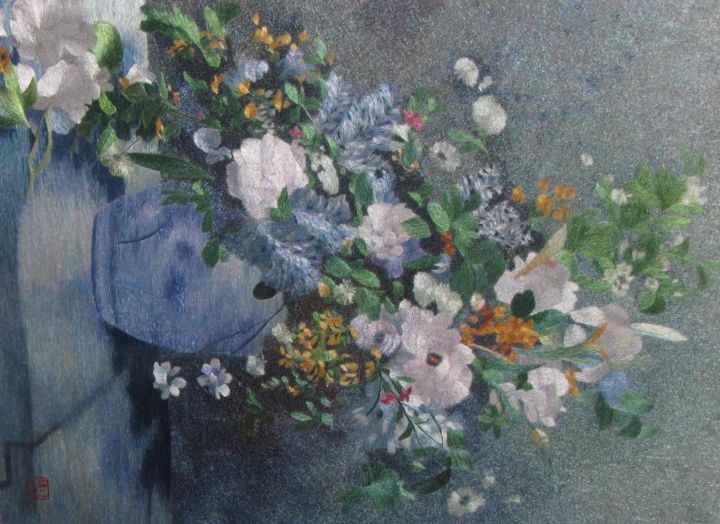 Artesanía titulada "Still life flowers" por Shouzhen Zhu, Obra de arte original
