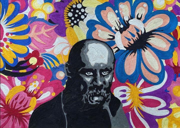 Arte textil titulada "Flower of Ukraine" por Vockat, Obra de arte original, Hilo