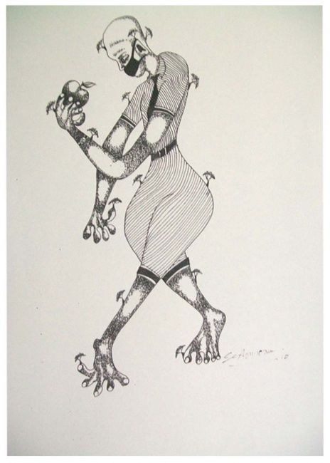 Disegno intitolato "self bound" da Shrikant Ranga, Opera d'arte originale