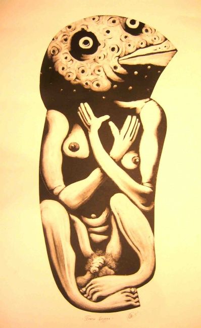 Incisioni, stampe intitolato "totem of the water" da Yury Shtapakov, Opera d'arte originale