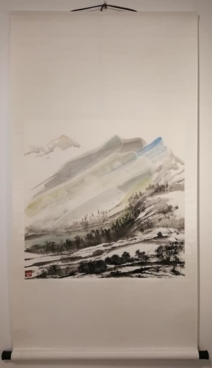 Peinture intitulée "pour le moment sans…" par Shuang Gao, Œuvre d'art originale, Encre