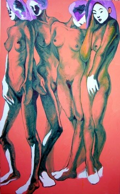 Peinture intitulée "femmes n°1" par Shuang Gao, Œuvre d'art originale