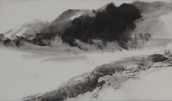 Peinture intitulée "viens, le vent , m'…" par Shuang Gao, Œuvre d'art originale