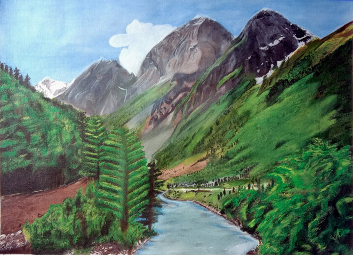 Painting titled "Nature" by Shubham Nirala, Original Artwork, Acrylic