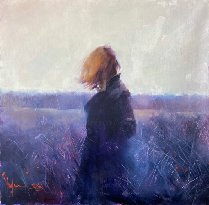 Painting titled "Strange place." by Shulman, Original Artwork, Oil Mounted on Wood Stretcher frame