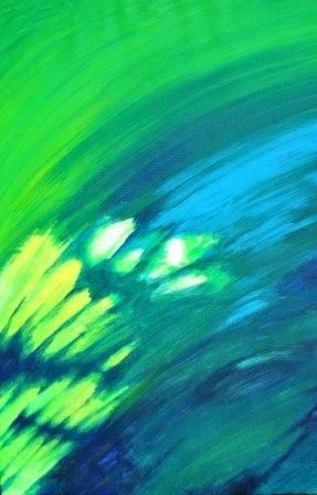 Painting titled "green lights" by Shushu Natan, Original Artwork