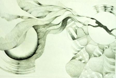 Pintura intitulada "moon dance   drawin…" por Shushu Natan, Obras de arte originais