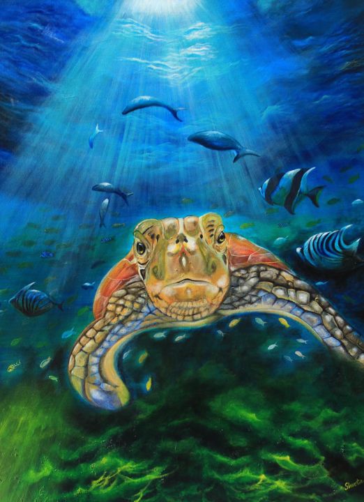 Painting titled "Into the Deep" by Shveta Saxena, Original Artwork, Acrylic