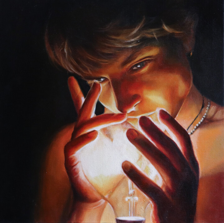 Картина под названием "Свет" - Анастасия Озерова (Sia Oz Art), Подлинное произведение искусства, Масло