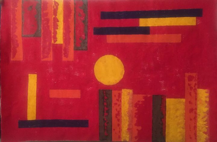 Peinture intitulée "sun" par Ali Alimiri, Œuvre d'art originale, Acrylique