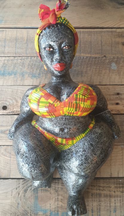 Escultura intitulada "Justine" por Siberil Rey, Obras de arte originais, Madeira