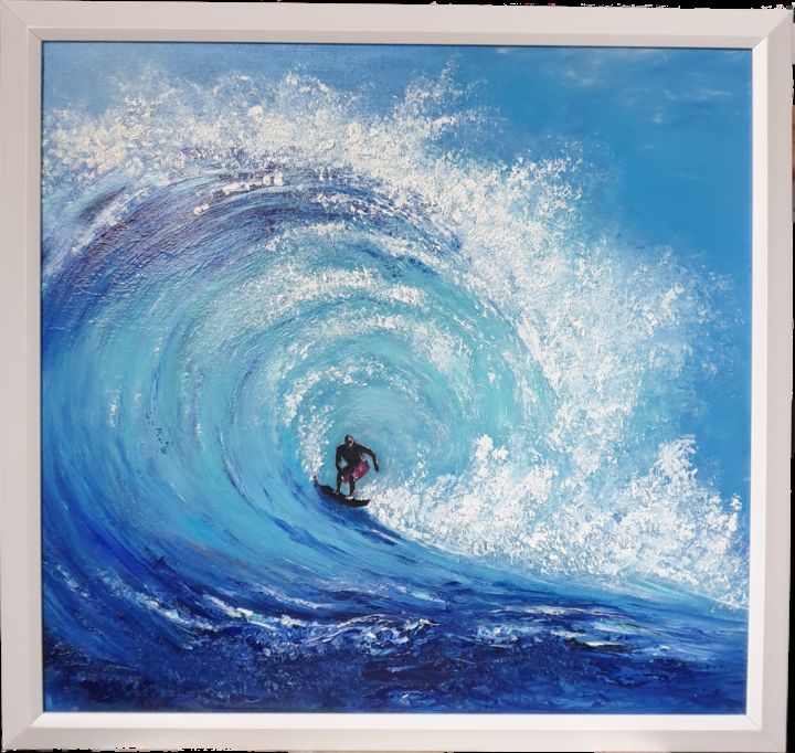 Картина под названием "Картина маслом Волна" - Светлана Бушукина, Подлинное произведение искусства, Масло