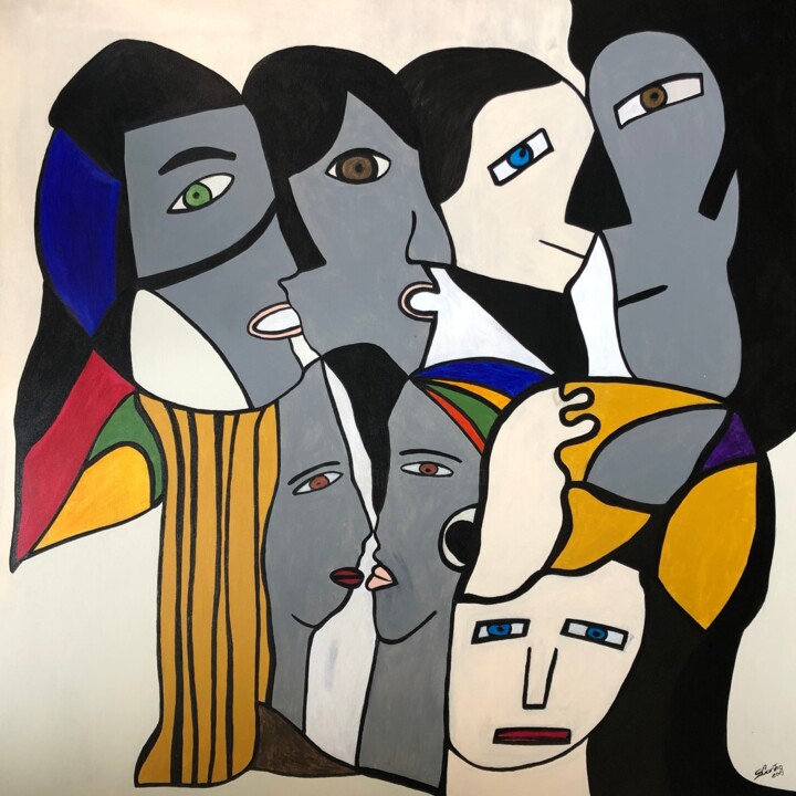 Peinture intitulée "Vérité" par Sidelma Castro, Œuvre d'art originale, Acrylique