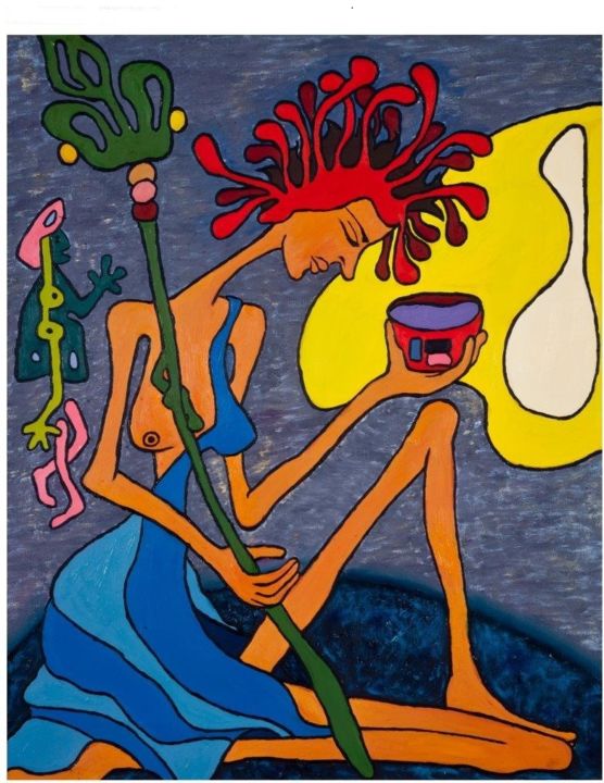 Pintura intitulada "leo-sobre-tela-120-…" por Sidnei Vargas, Obras de arte originais