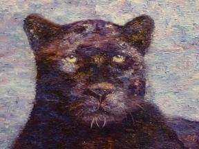 Painting titled "Black Jaguar Insight" by Sidney Moonchild, Original Artwork