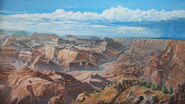 Malerei mit dem Titel "Naturgewalten" von Siegfried Huber, Original-Kunstwerk, Acryl