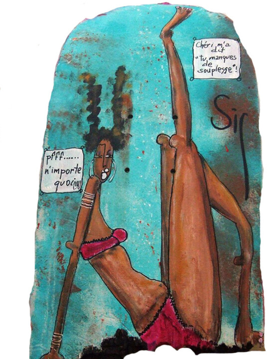 Collagen mit dem Titel "kafrine-sur-deck-sk…" von Sig, Original-Kunstwerk