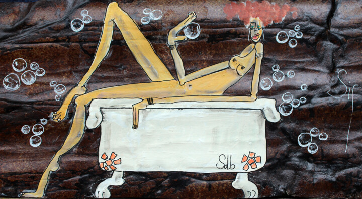 Schilderij getiteld "Kafrine SDB" door Sig, Origineel Kunstwerk, Acryl