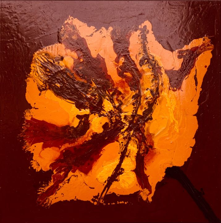 Pintura intitulada "TULIPA „FLAMINGO PA…" por Sigrid Koerner, Obras de arte originais, Óleo