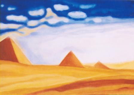 Painting titled "la pyramide il y a…" by Sigrun Neumann/Sineu, Original Artwork