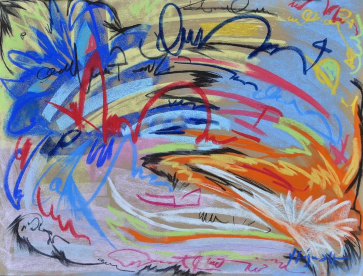 Peinture intitulée "flam" par Yannick Sigwalt, Œuvre d'art originale, Pastel