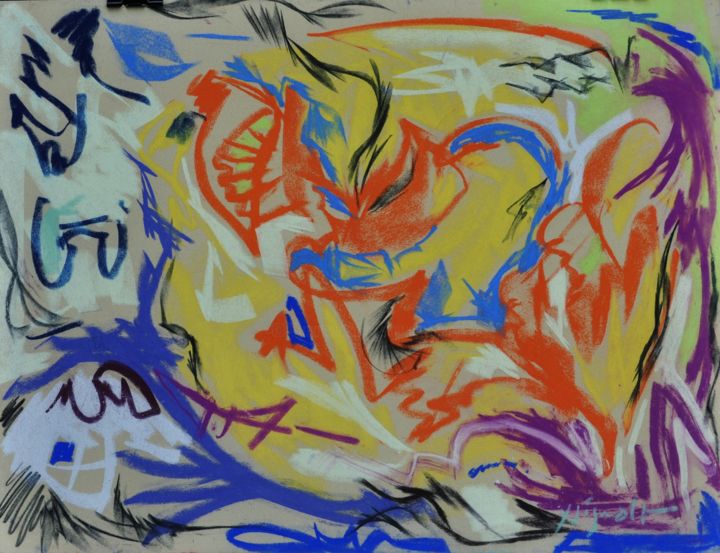 Pintura titulada "Rivière" por Yannick Sigwalt, Obra de arte original, Pastel
